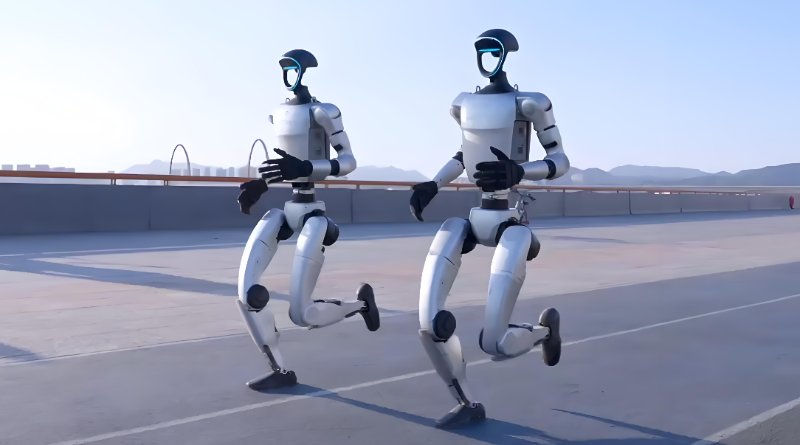 人形機器人在跑步